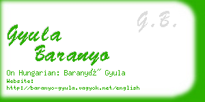 gyula baranyo business card